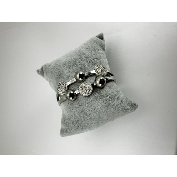 Gümüş Taşlı Yuvarlak Bileklik